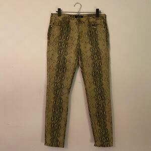 Judy Blue Skinny Fit Snake Print Jeans Brown Green High Rise Women size 11 / 30